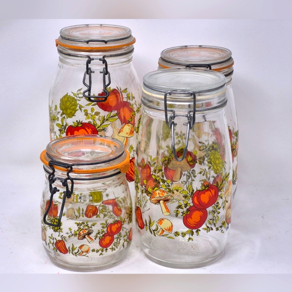 1970's Spice Of Life Glass Canisters